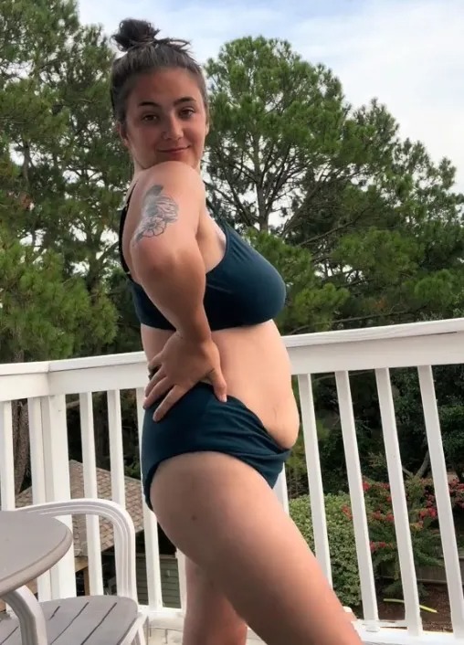 The TikToker encouraged her followers to embrace their postpartum bodies