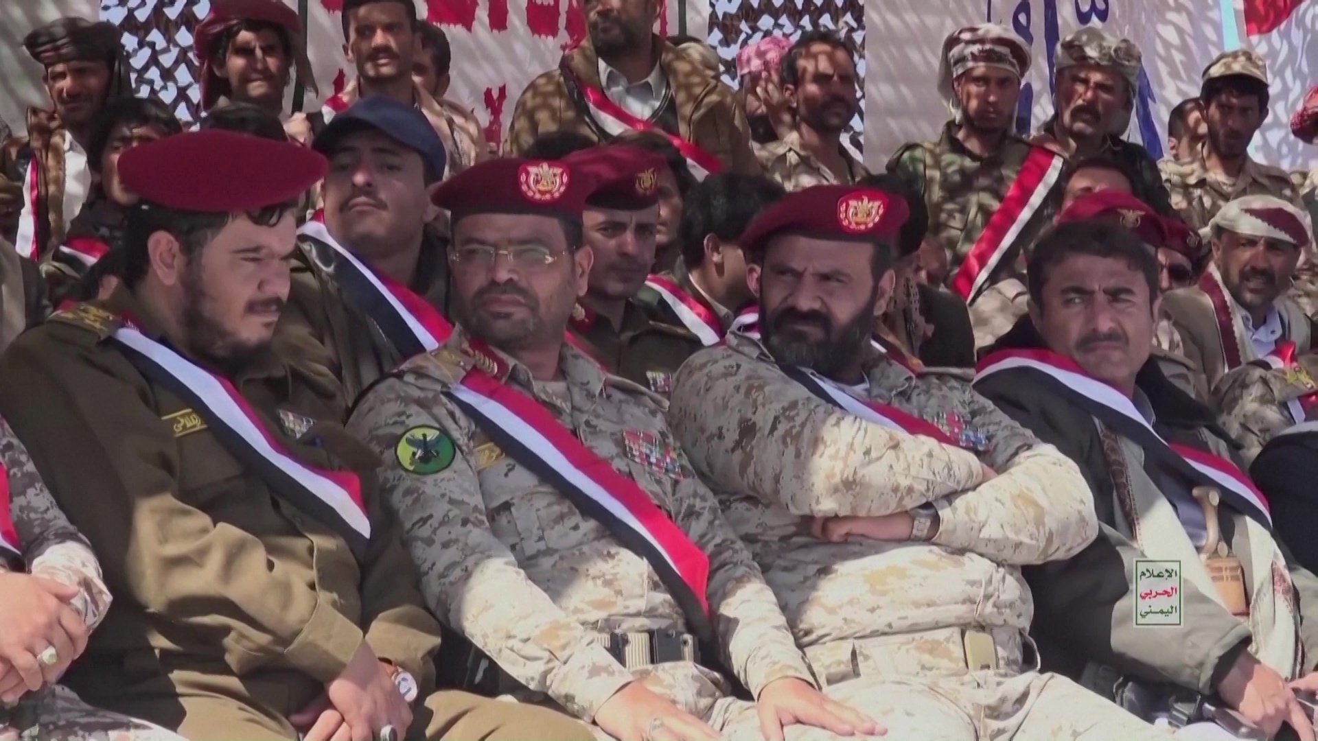 Senior members of the Houthi militant group were watching on