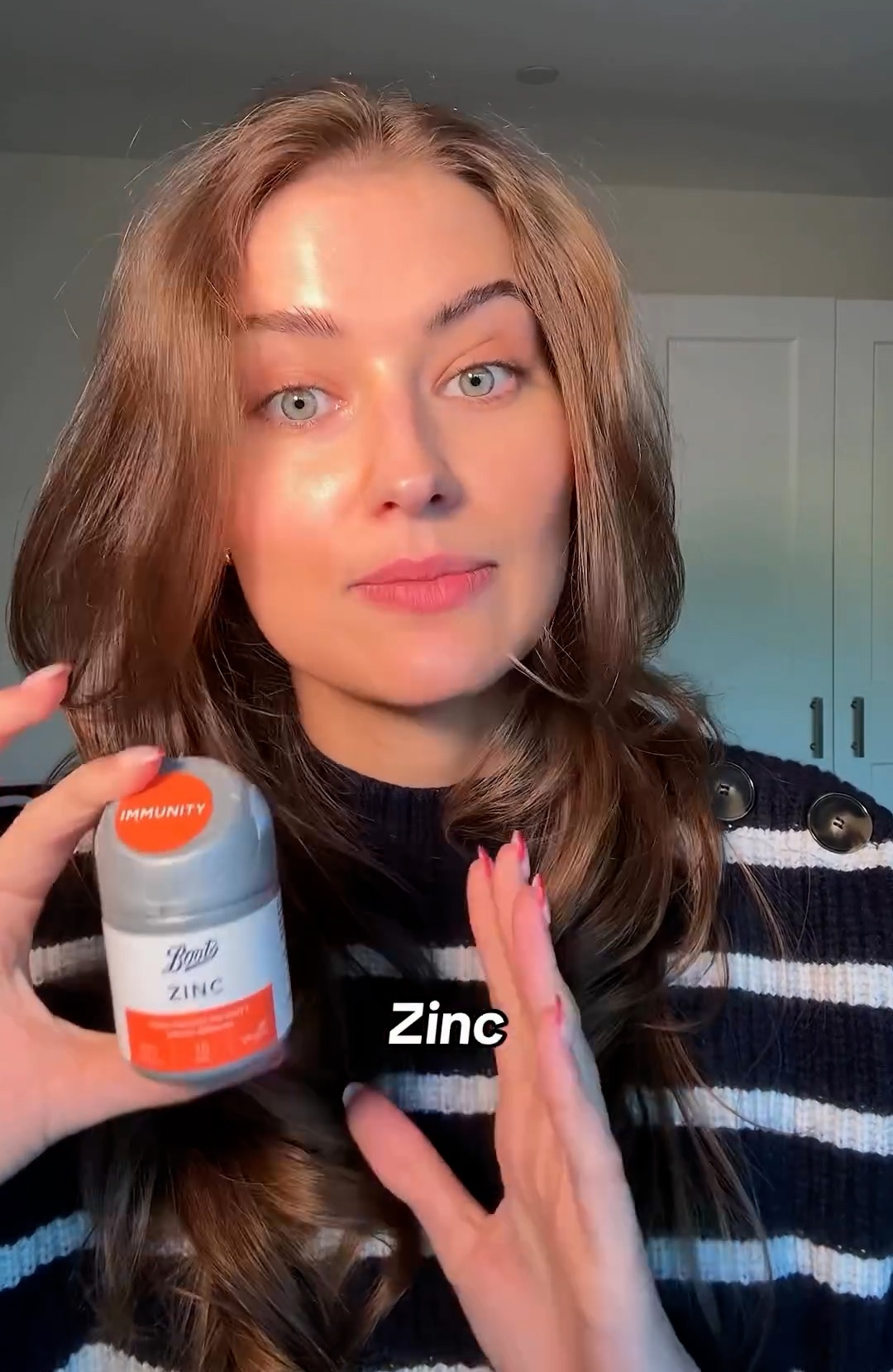 She explained that she took zinc supplements to combat acne