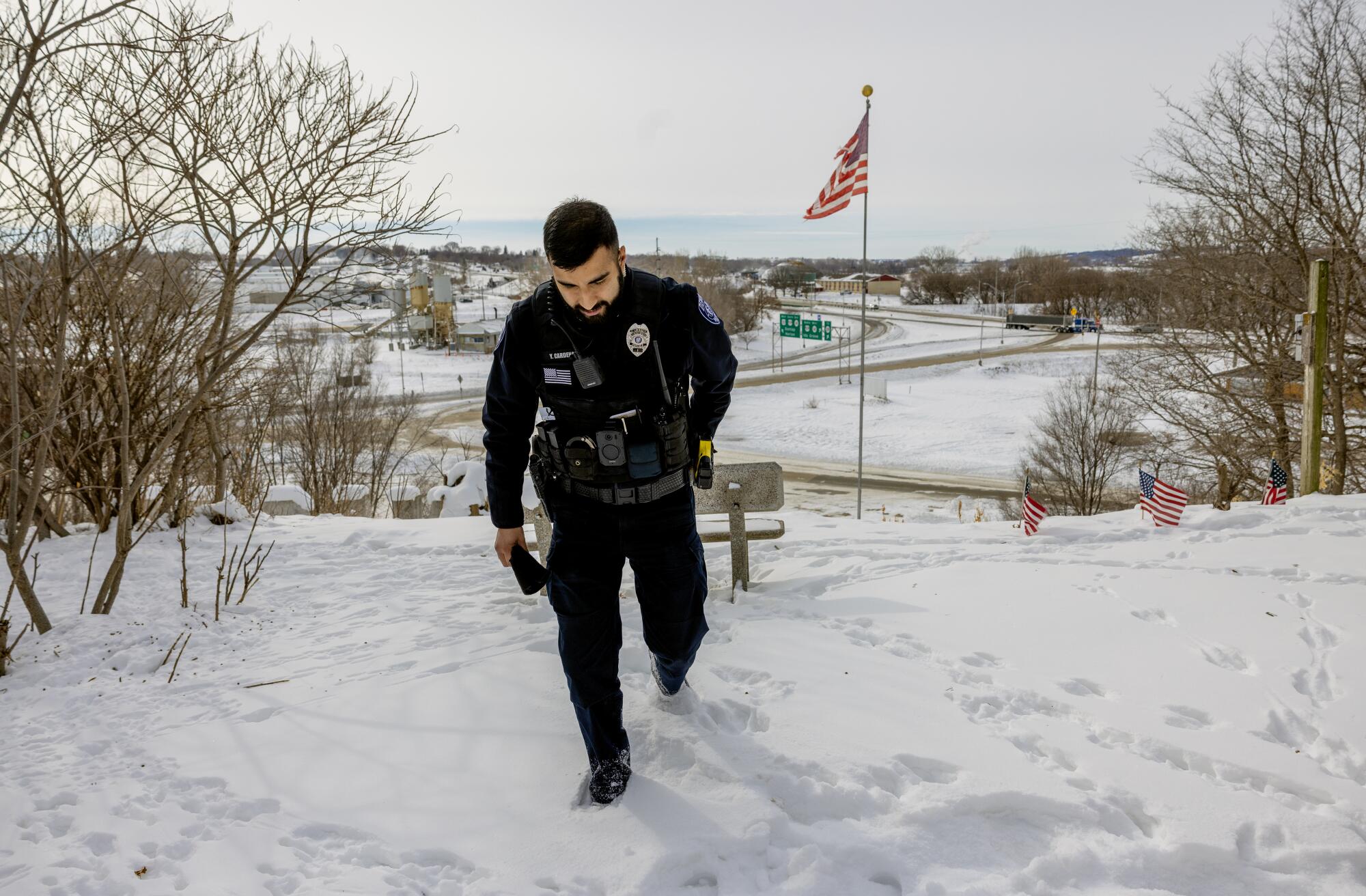 Denison Police Officer Yovan Cardenas is the oldest of Vicenta Lira Cardenas' children in Denison, Iowa. 