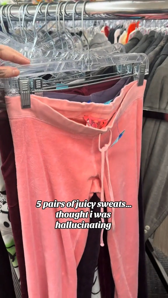 She found herself going down memory lane when she found multiple pairs of the Juicy Couture sweatpants that were popular in the 2000s