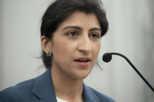 Lina Khan speaks during a hearing, April 21, 2021 on Capitol Hill in Washington.