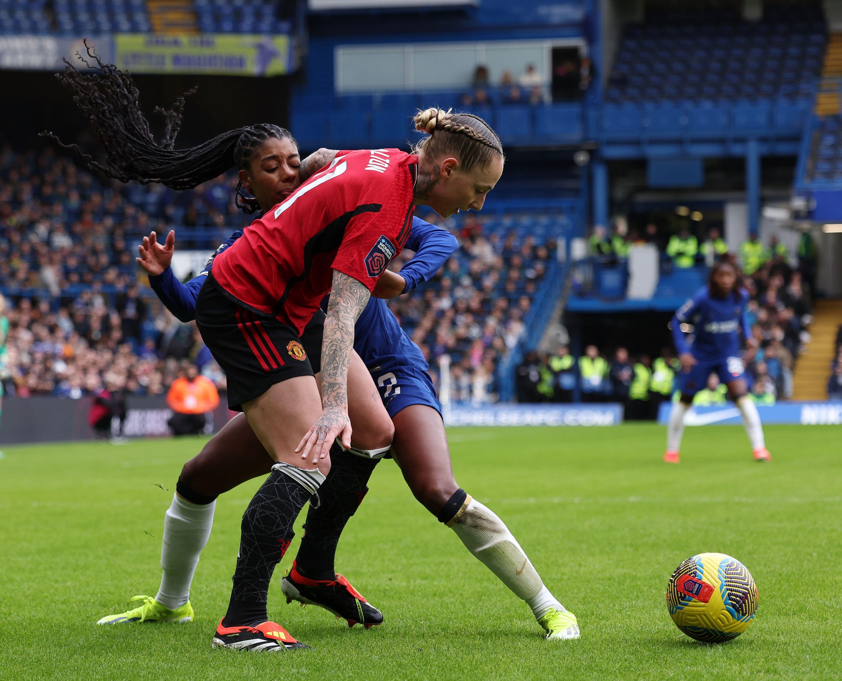 Man United felt that should have been awarded a penalty following Leah Galton's and Ashley Lawrence's second-half tussle in the box