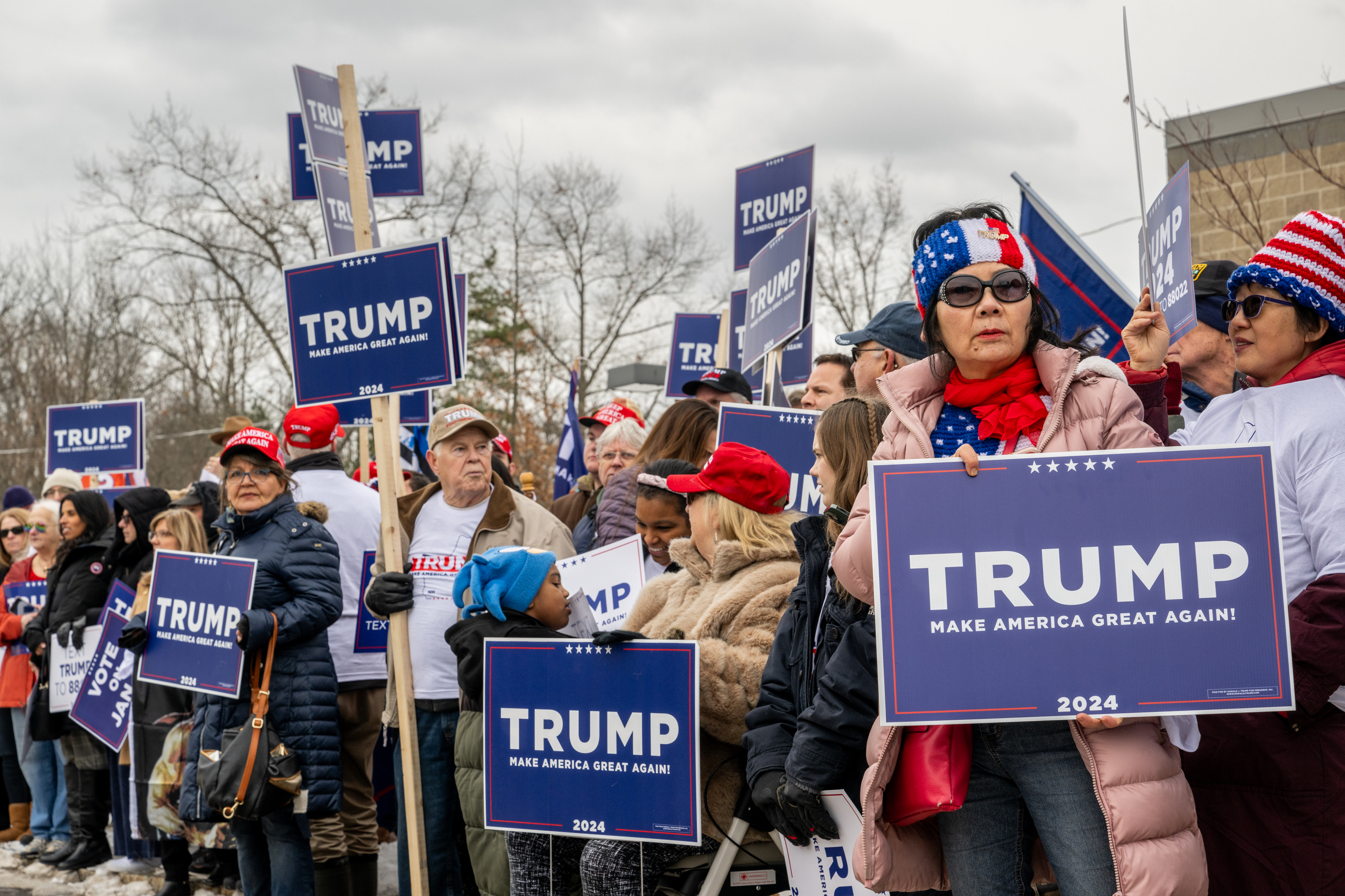 Trump supporters made themselves heard in the Granite State