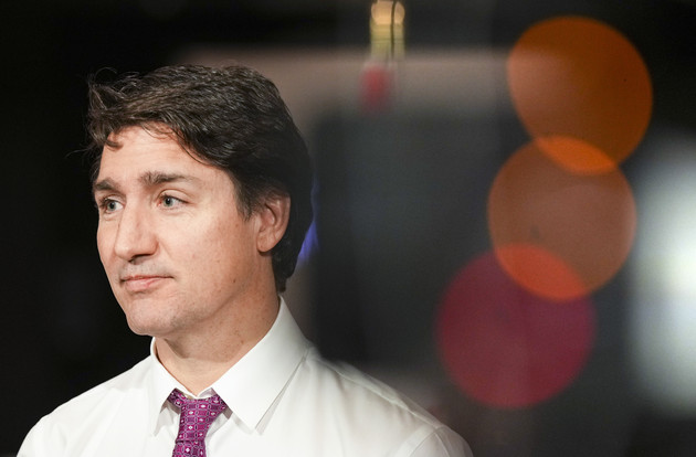 Canadian Prime Minister Justin Trudeau speaks to the media.