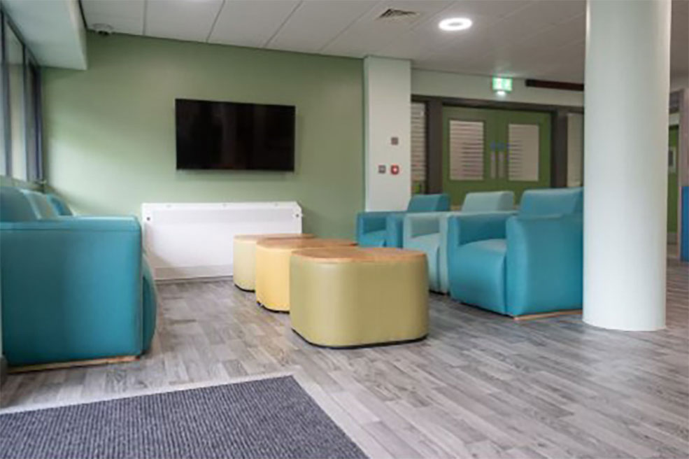 Ashworth Hospital provides comfortable couches for patients to use in its mock set-up of outside life