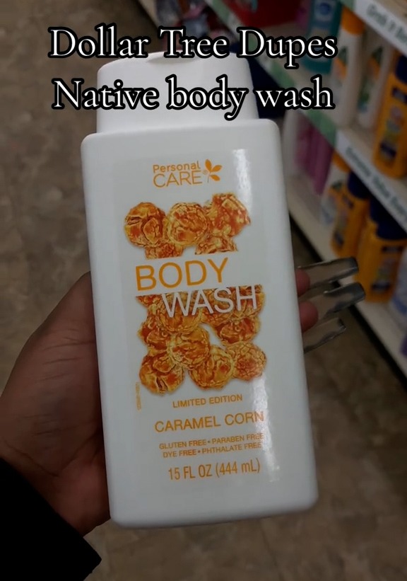 She grabbed limited edition dupes for Target's Native body wash line