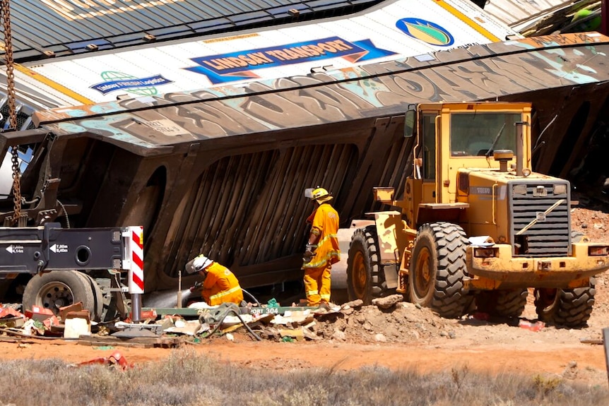 The scene of a fatal freight train crash.