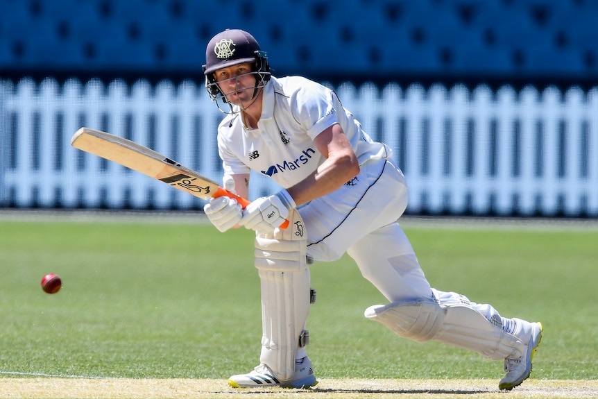 Cameron Bancroft plays a shot