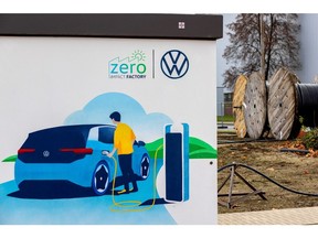 The construction site of the Volkswagen AG SalzGiga fuel cell gigafactory, operated by PowerCo, in Salzgitter, Germany, on Nov. 21.