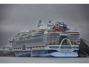 The Royal Caribbean Icon of the Seas cruise ship docked in Miami on Jan. 11.