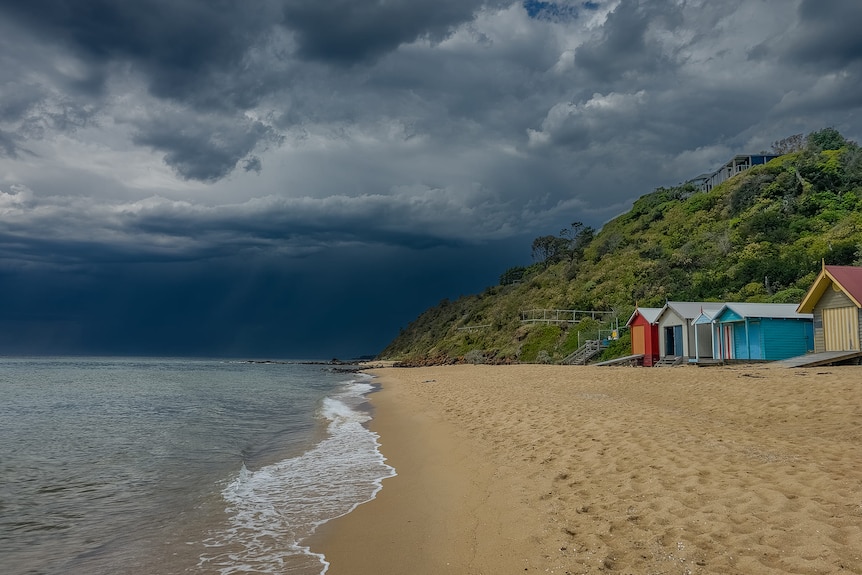 Dark stormy skies over the Mornington Peninsula on the 9th November