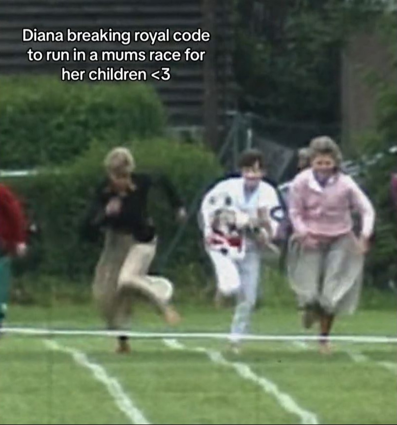 The astonishing moment Princess Diana threw royal protocol aside to compete in the mums' race at Prince Harry's sports day
