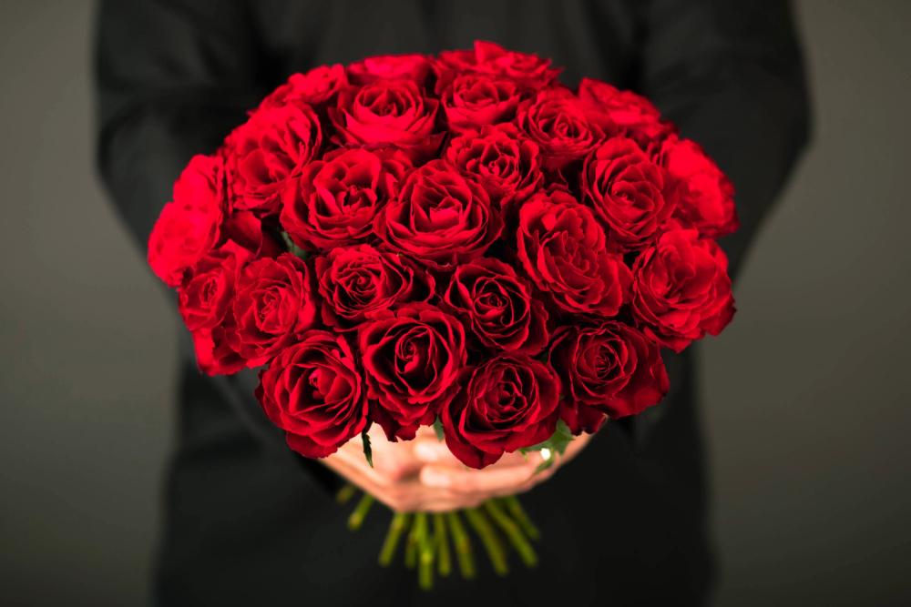 A stunning bouquet of roses is always a winner