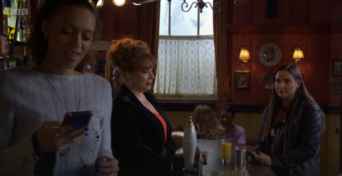 Gina was seen texting Dean in the pub