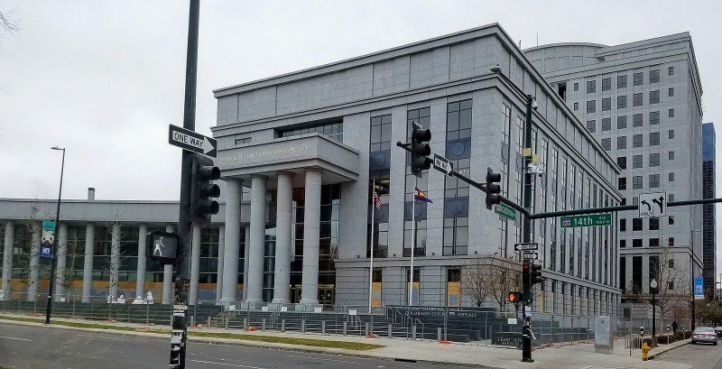 A man was arrested after breaking into the Ralph L. Carr Colorado Judicial Center, seen here in November 2020, and holding a security guard at gunpoint before firing shots outside of the window and allegedly starting a fire in the building that houses the state's Supreme Court. Photo by Xnatedawgx/Wikimedia Commons