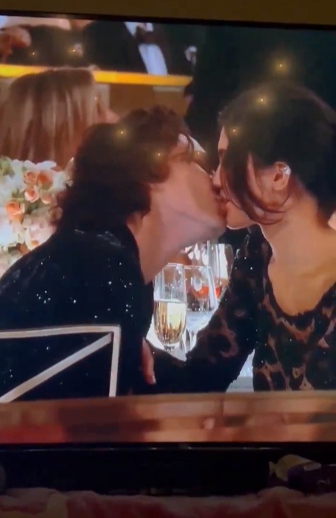 Kylie Jenner and Timothee Chalamet share a kiss in shock moment at the Golden Globes