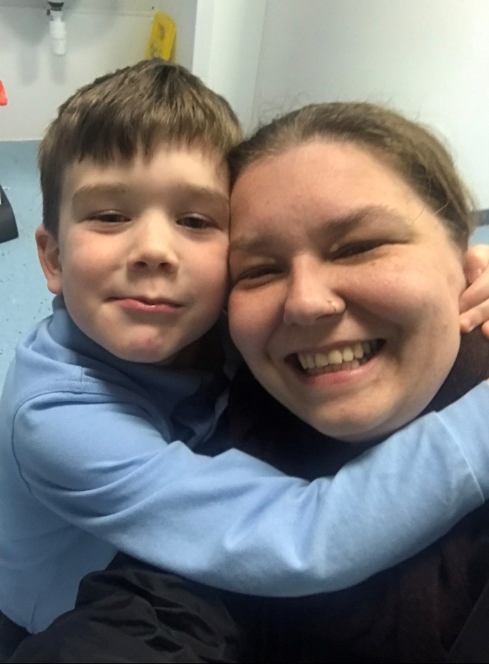 Gemma Larkman-Jones, 45, with her son Samuel, who died at the age of six from a brain inflammation caused by measles