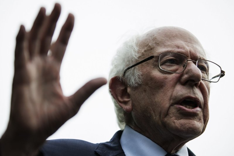 Sen. Bernie Sanders, I-Vt., argued for his Israel human rights measure, that was voted down Tuesday in the U.S. Senate 72 to 11, saying "No matter what your view on this terrible war may be, we cannot bury our eyes in the sand." File photo by Samuel Corum/UPI