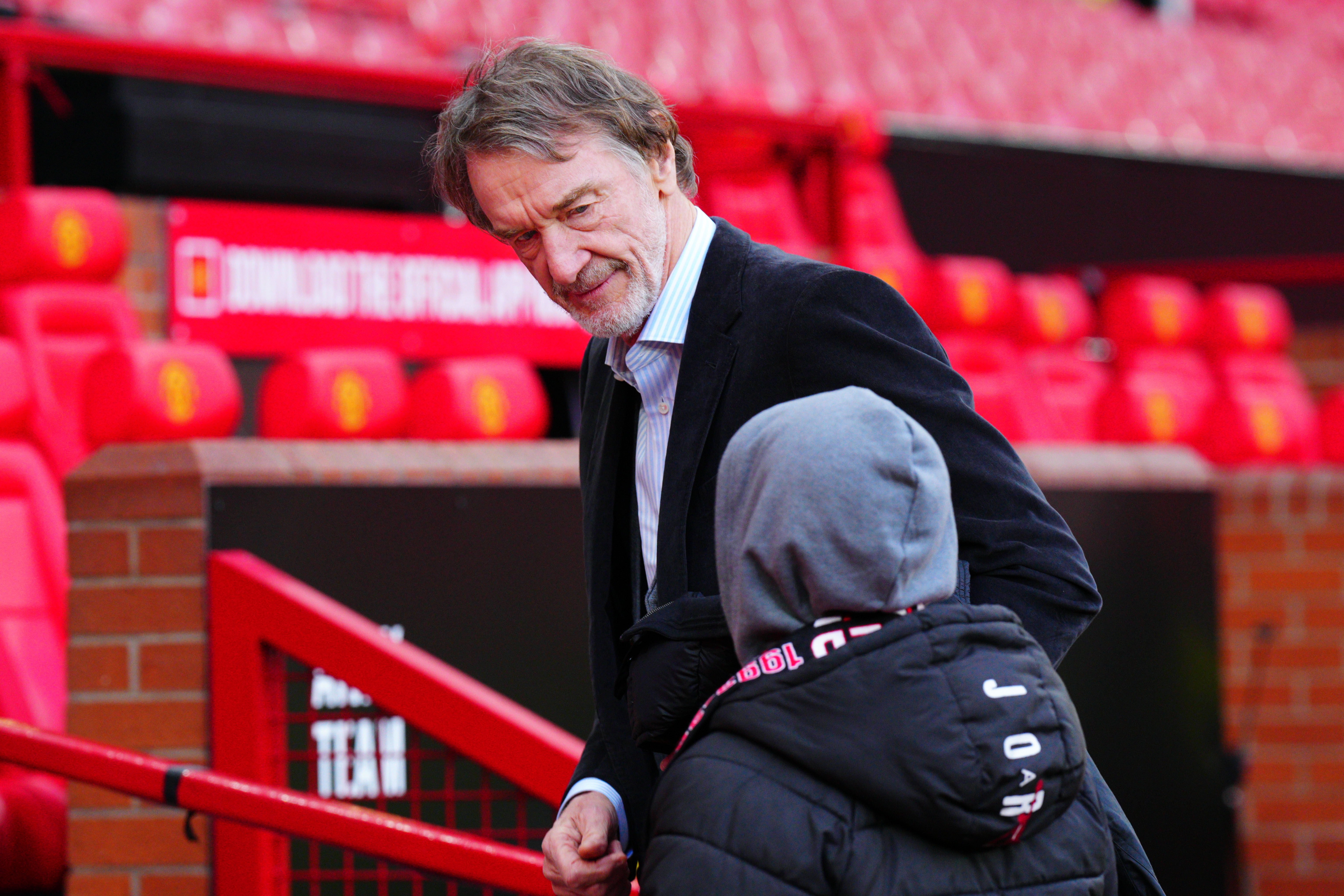 Sir Jim Ratcliffe has arrived at Old Trafford for his first game since the announcement of his takeover