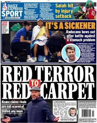 The back page of the Daily Express