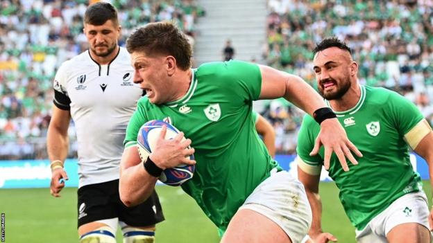 Joe McCarthy in World Cup action against Romania in September