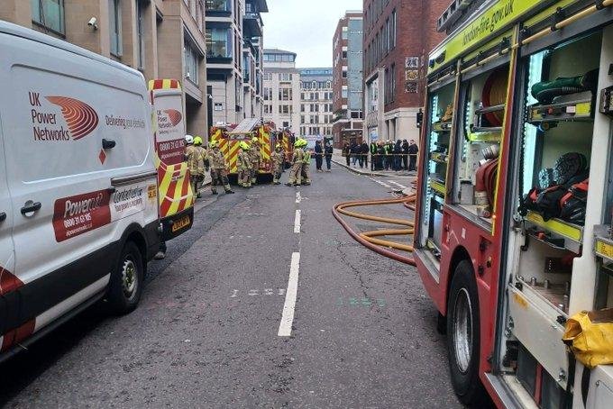 London firefighters evacuated 1,500 people from the Old Bailey, England's Central Criminal Court, and surrounding buildings Wednesday after a fire in the historic court complex. Photo courtesy London Fire Brigade/X