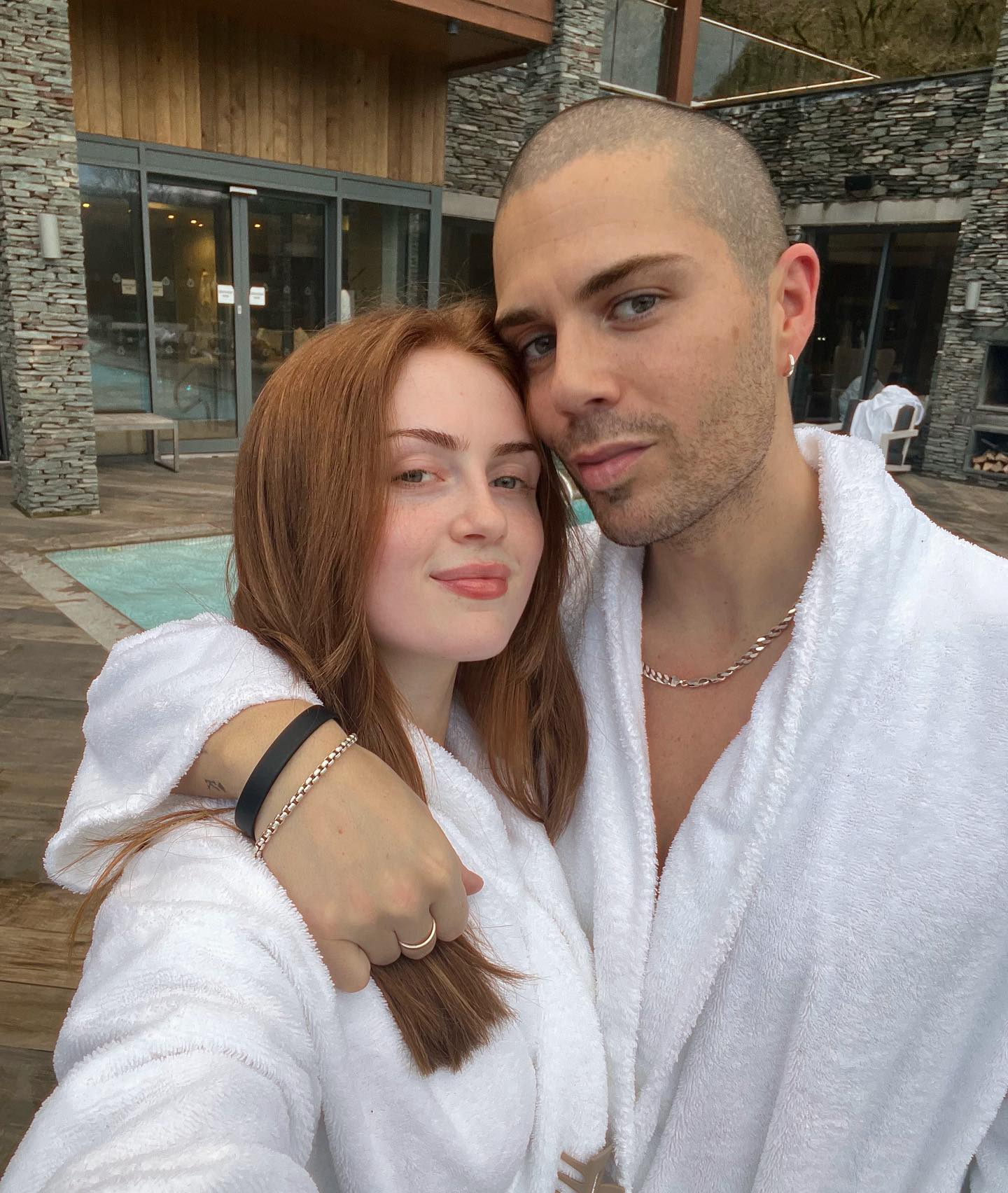 Maisie and Max then chilled out in robes at the Lodore Falls Hotel