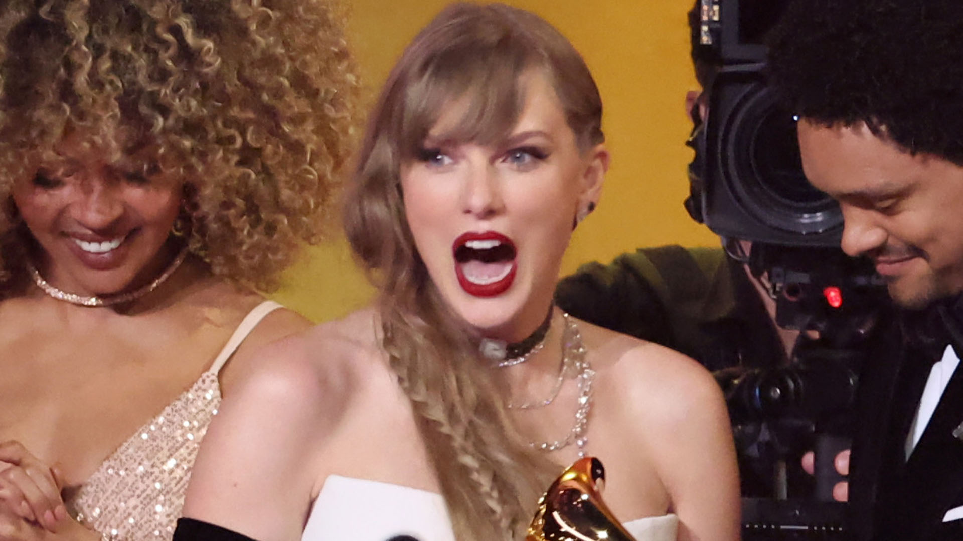 Taylor seemed shocked by her win