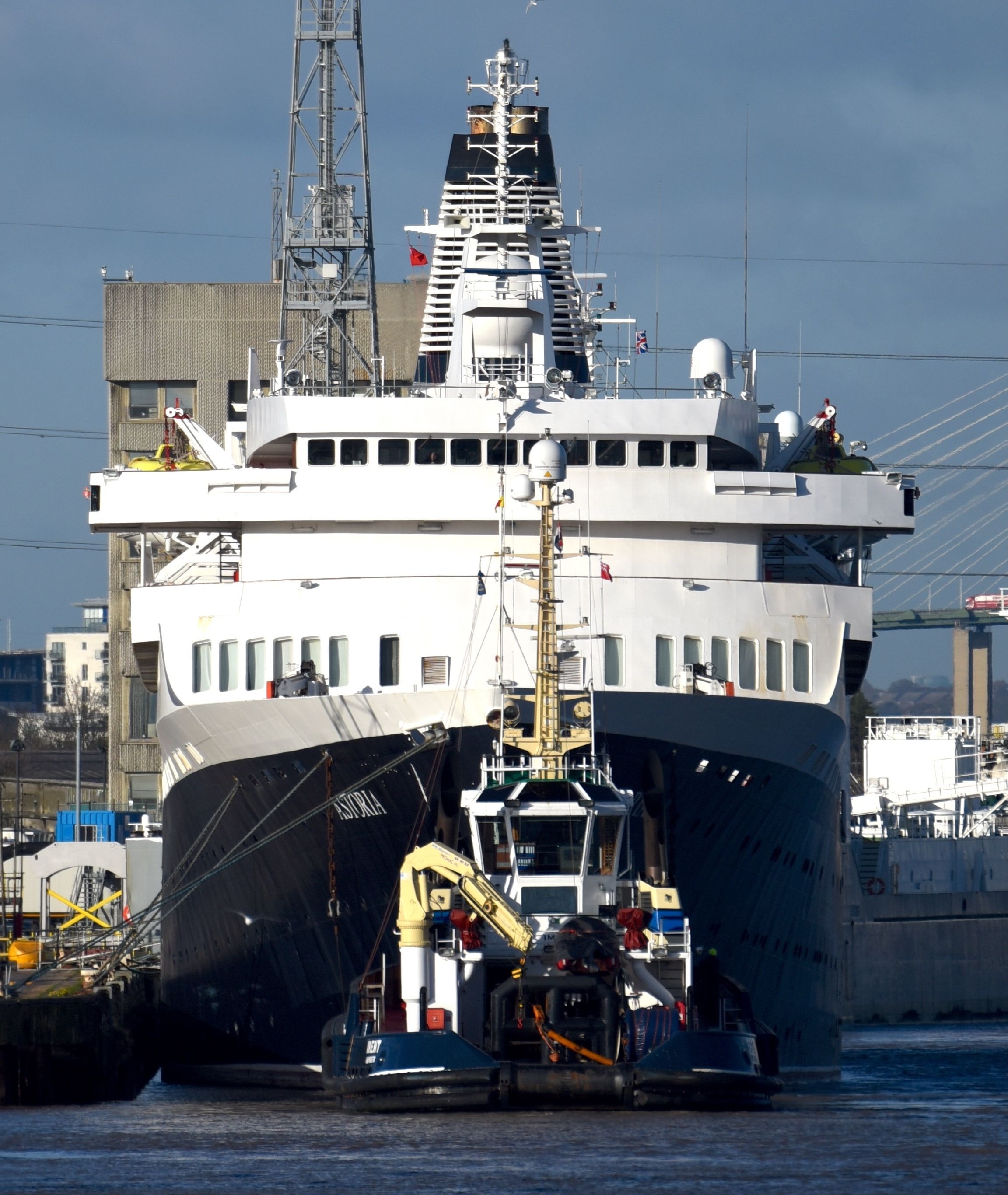 The cruise ship Astoria ship has been laid up in Tilbury Docks since spring 2020 following the pandemic that caused Astoria’s operators CMV to be sent into bankruptsy