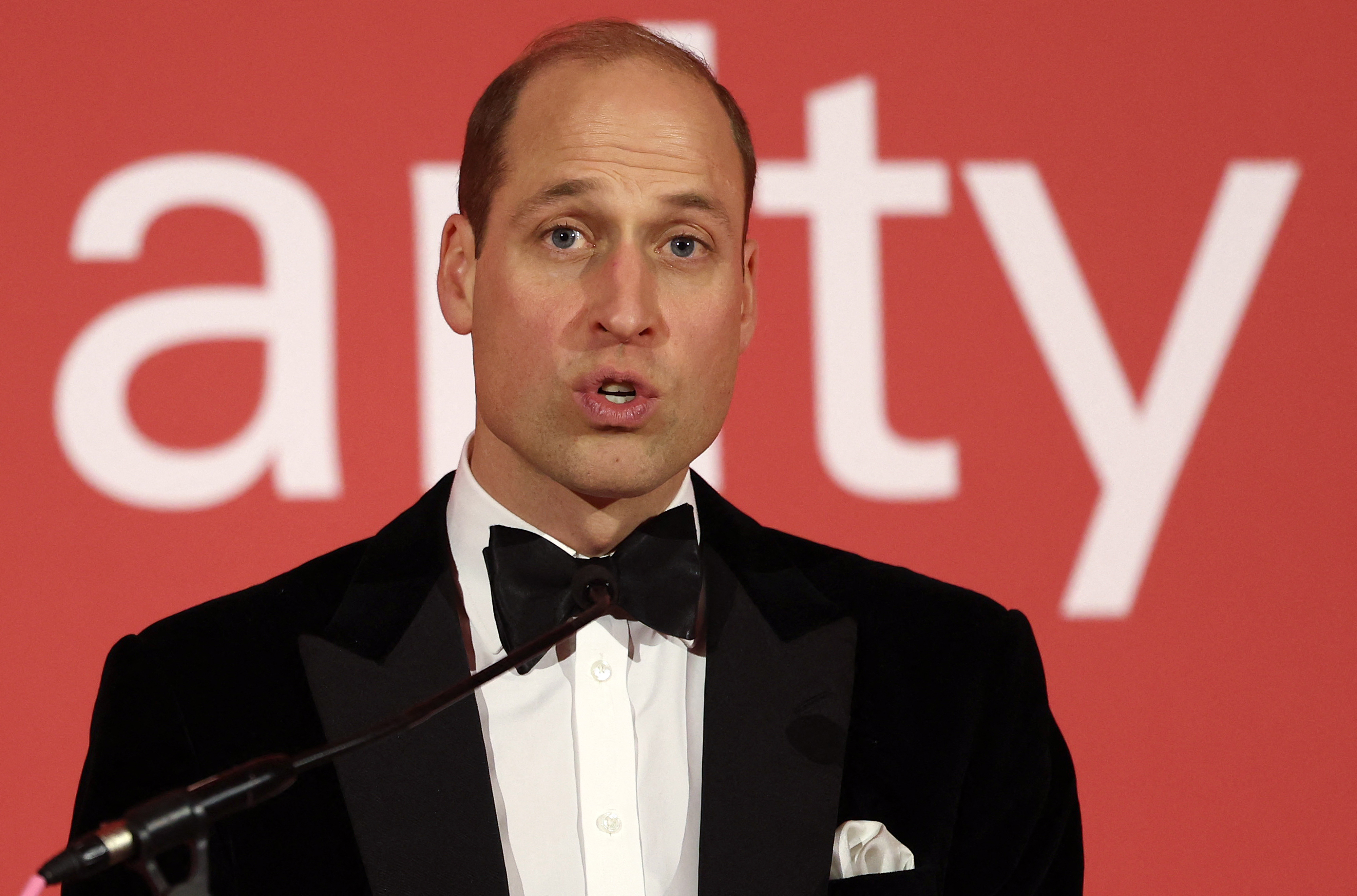 William did not acknowledge his brother's visit during a gala speech on Wednesday night