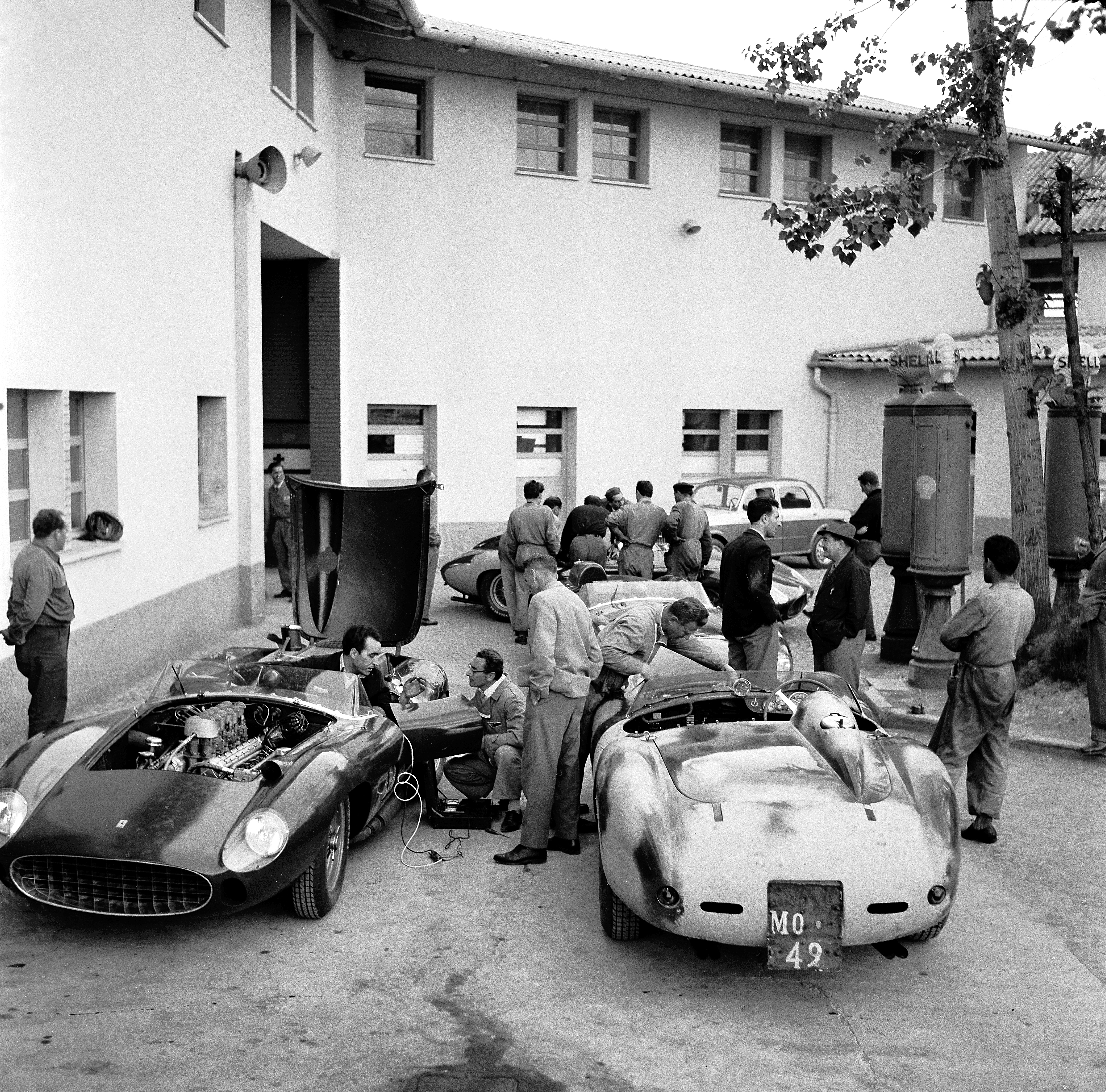 Before The Mille Miglia in Maranello, 1957