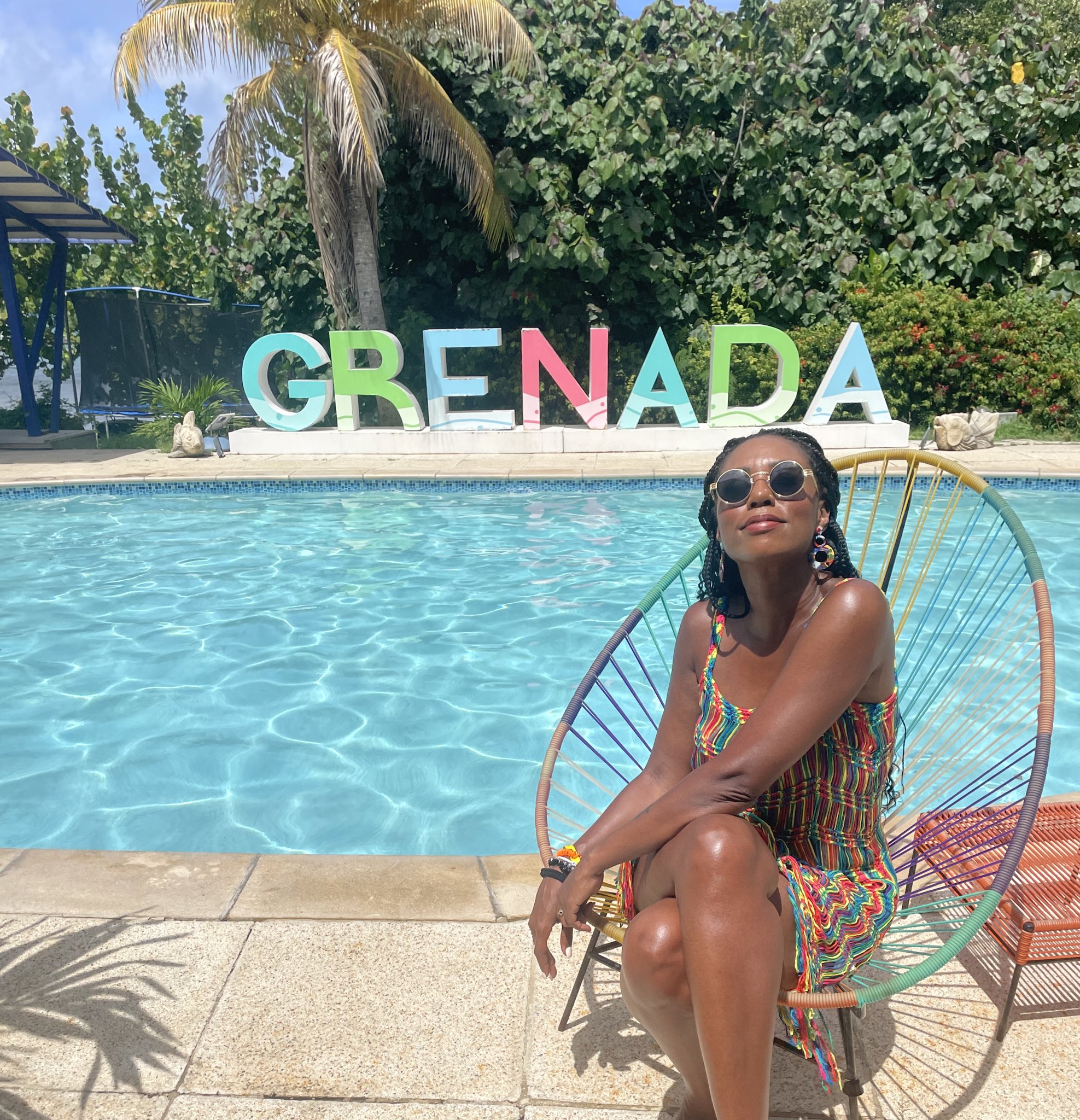 The TV presenter was recently enjoying a well-earned break in Grenada, and she shared pictures from the Caribbean on Twitter