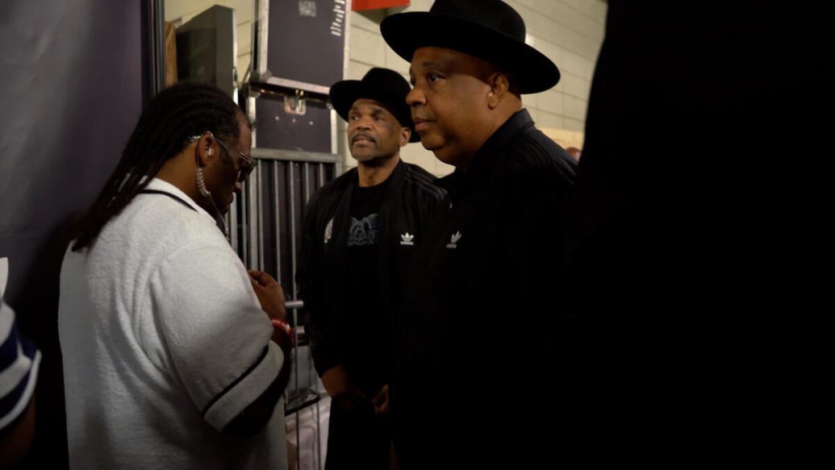 Darryl 'DMC' McDaniels, left, and Joseph 'Rev Run' Simmons in 'Kings from Queens: The Run DMC Story.'