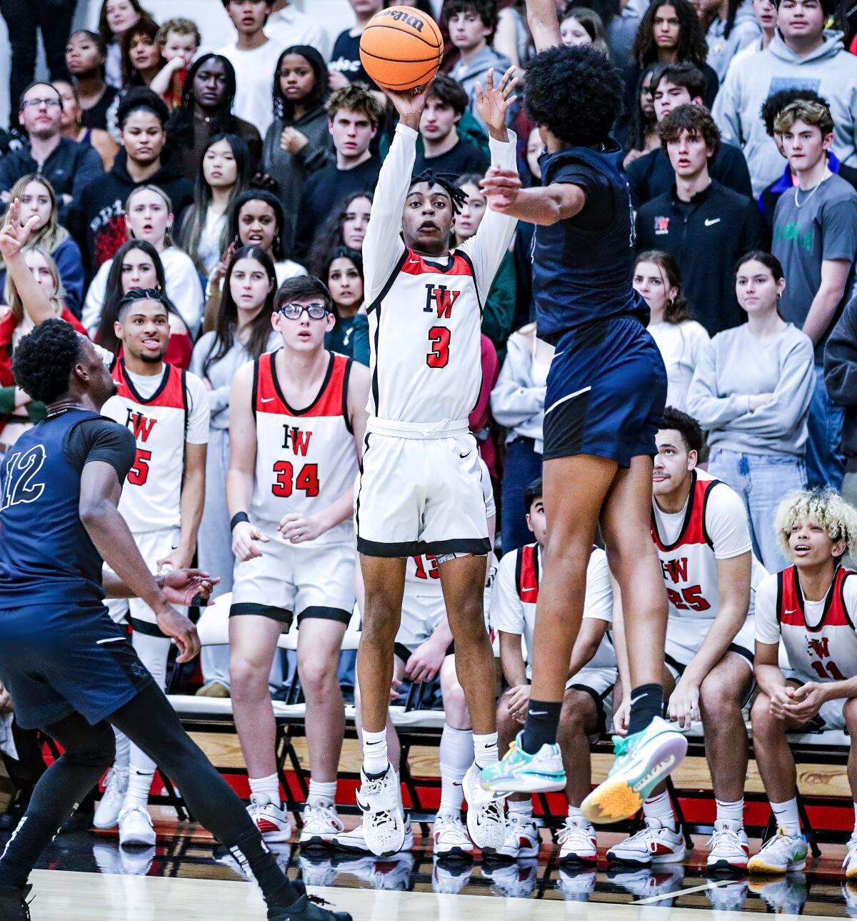 Amir Jones contributed four threes and 13 points in Harvard-Westlake's win over Sierra Canyon.