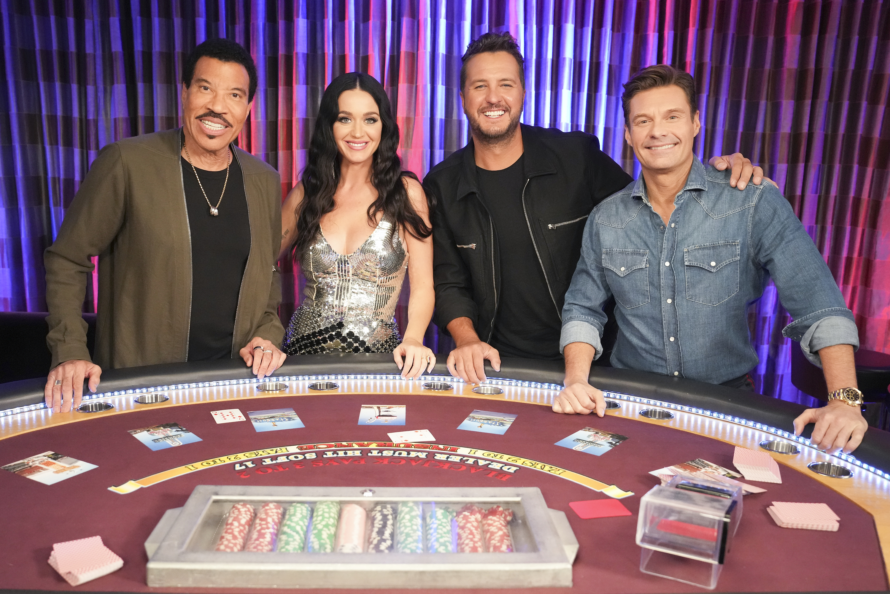 American Idol judges Lionel Richie, Katy Perry, Luke Bryan, and host Ryan Seacrest