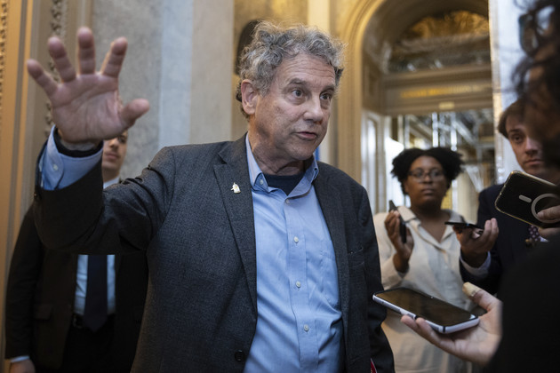 Sen. Sherrod Brown speaks with reporters' 