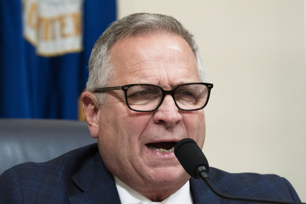 Rep. Mike Bost talks during a hearing on Capitol Hill. 