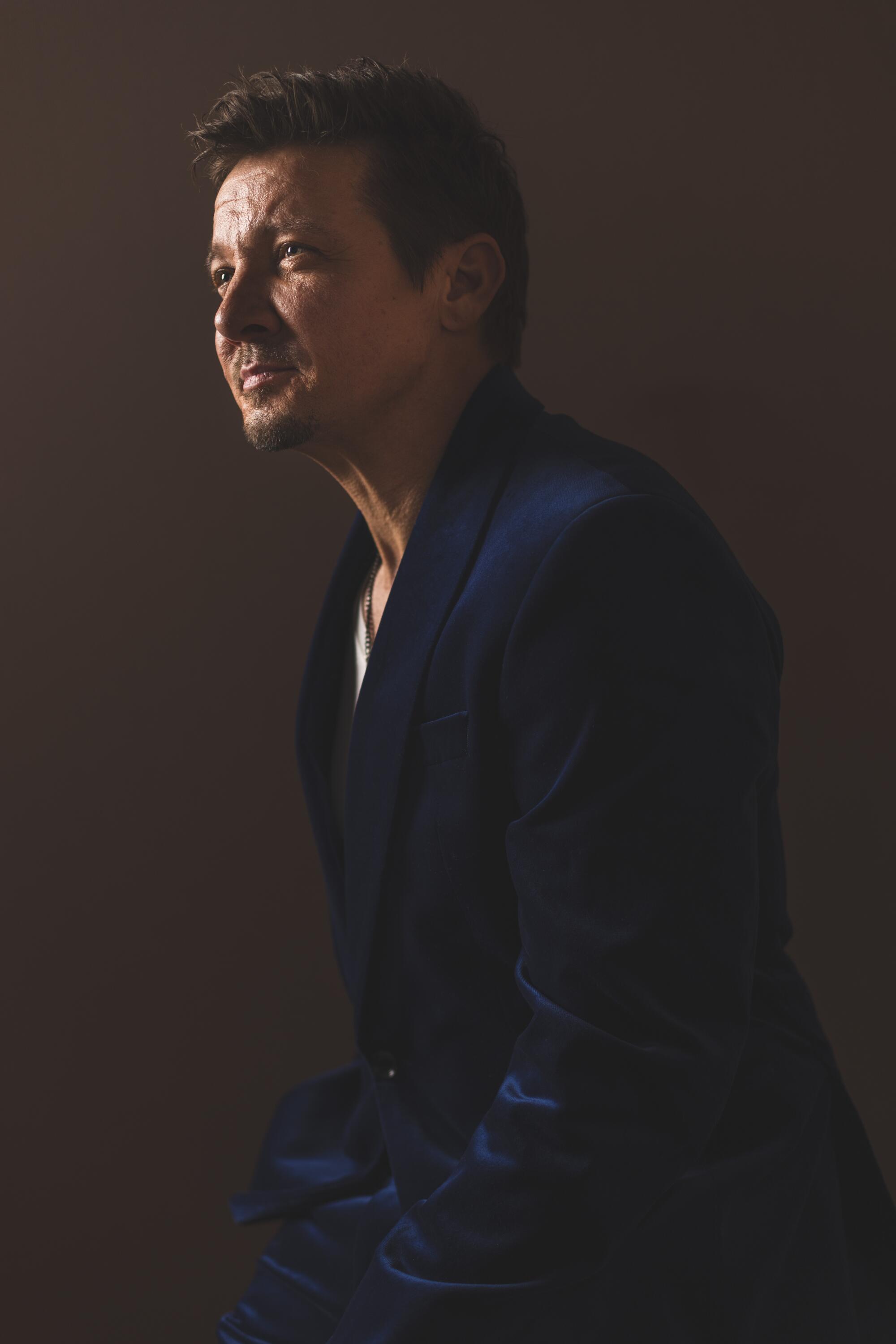 A portrait of Jeremy Renner.