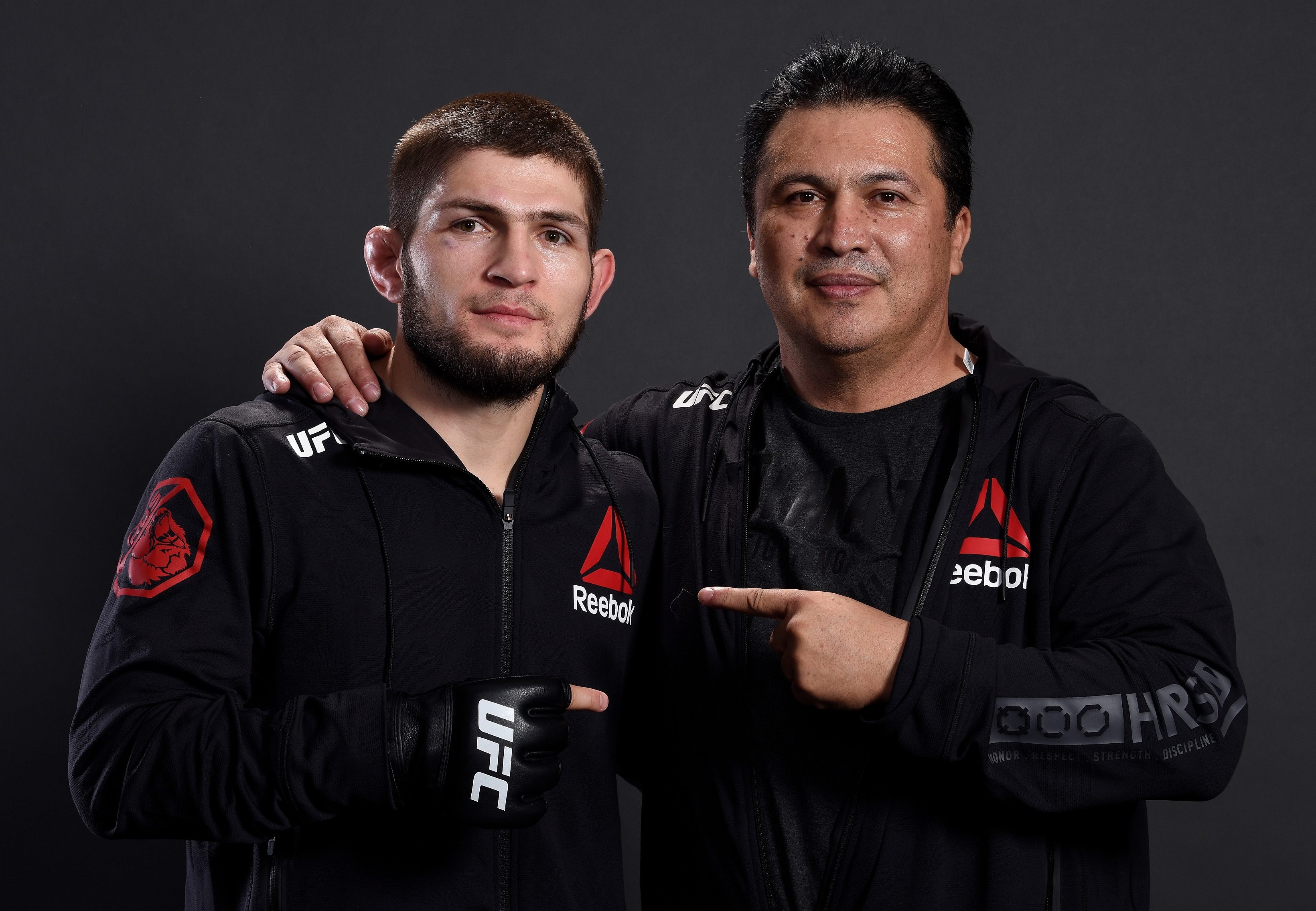 Khabib pictured with coach Javier Mendez