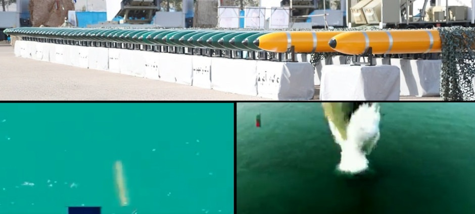 The unmanned Iranian sea drone at work
