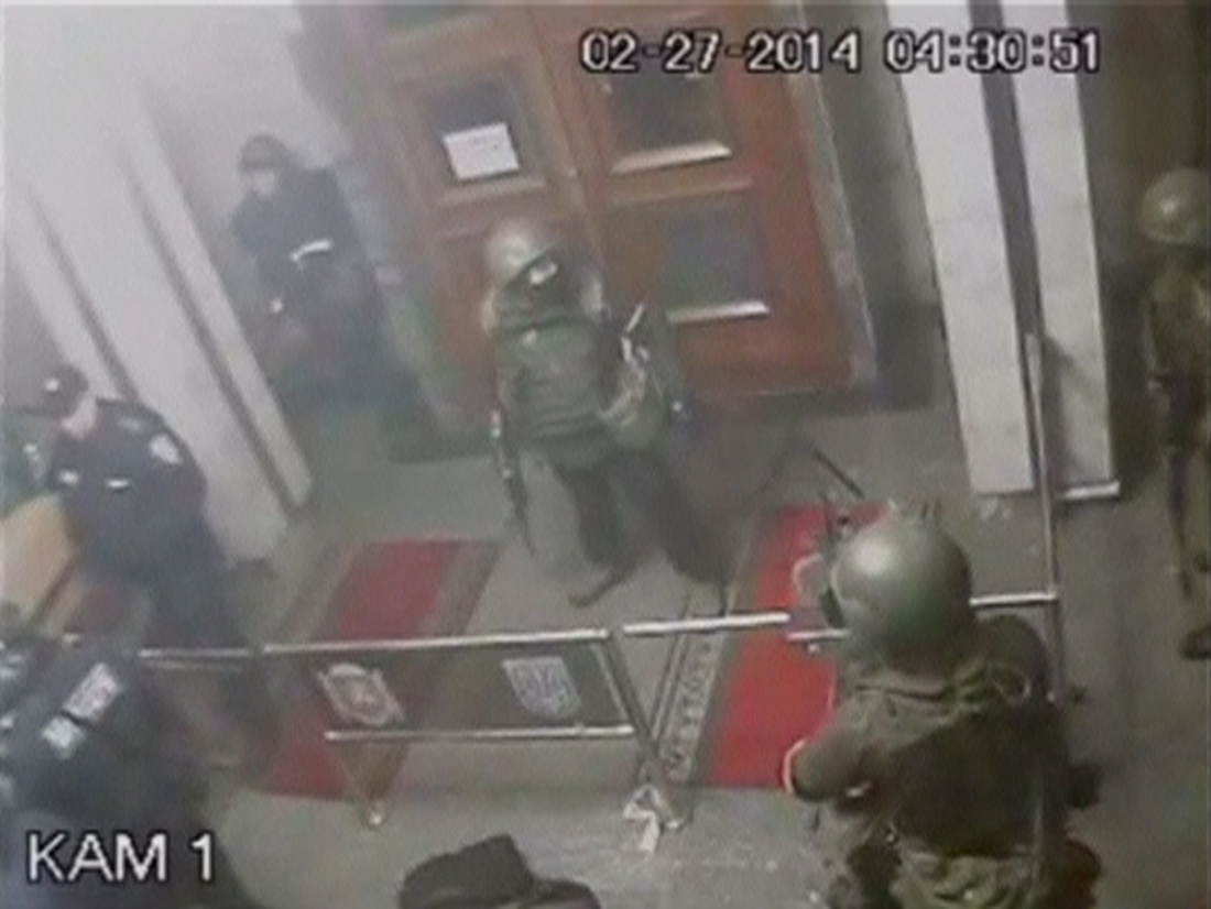 They seized control of the regional parliament building as Russia annexed Crimea