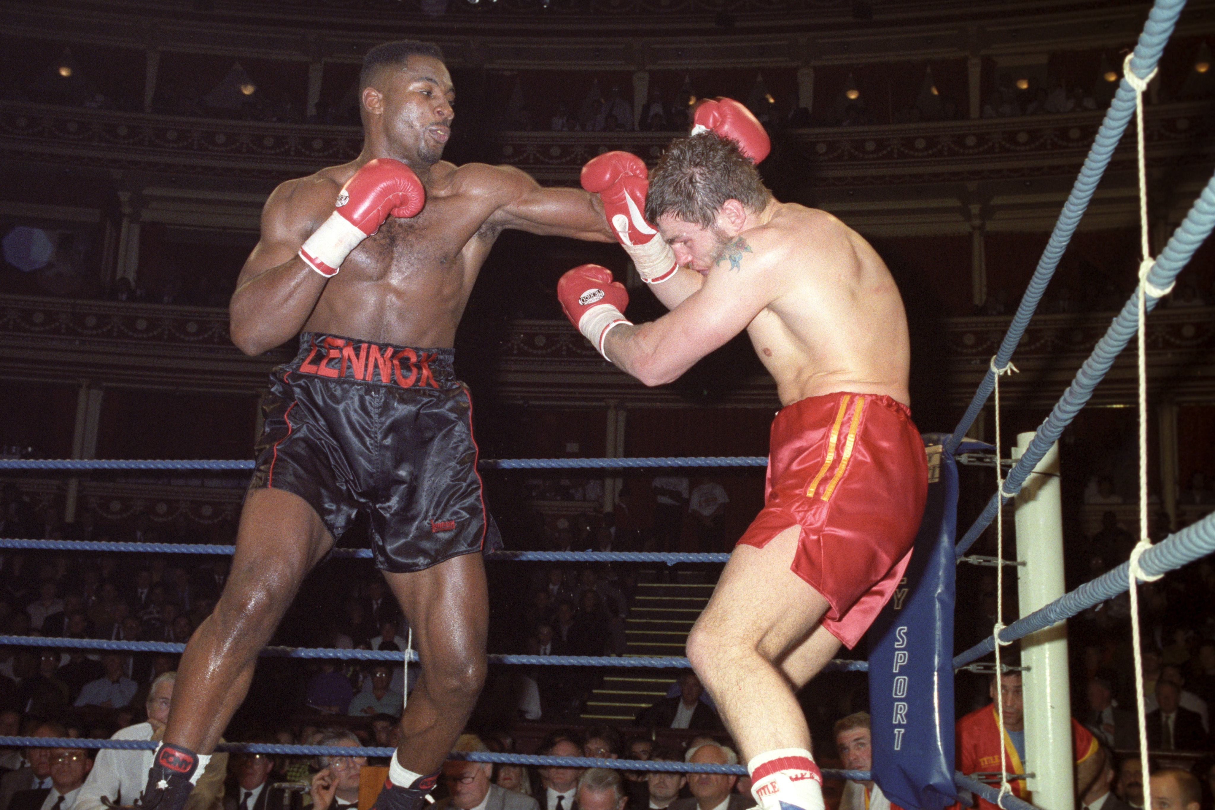 McCrory fighting Lennox Lewis at the Royal Albert Hall