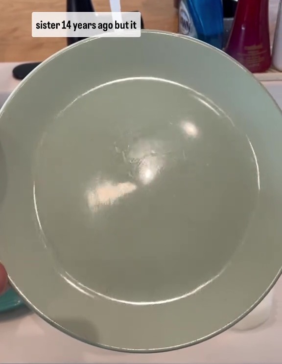 She was able to remove the scratches on the old plate