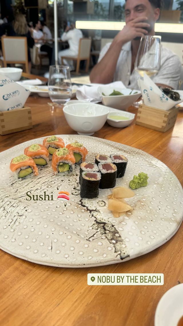 He had a sushi dinner with a stunning fitness model