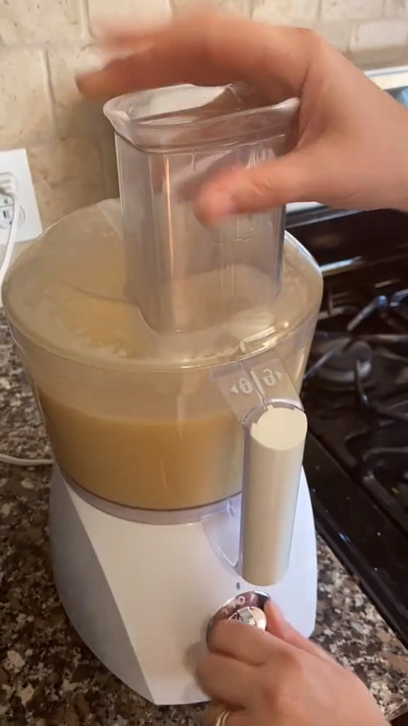 She added the rest of the ingredients in a food processor