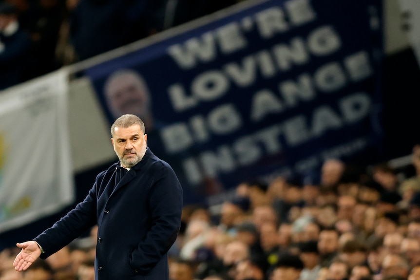 Ange Postecoglou gestures