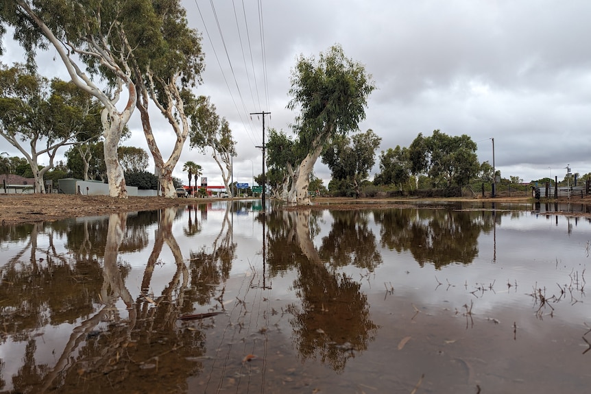 A flooded road