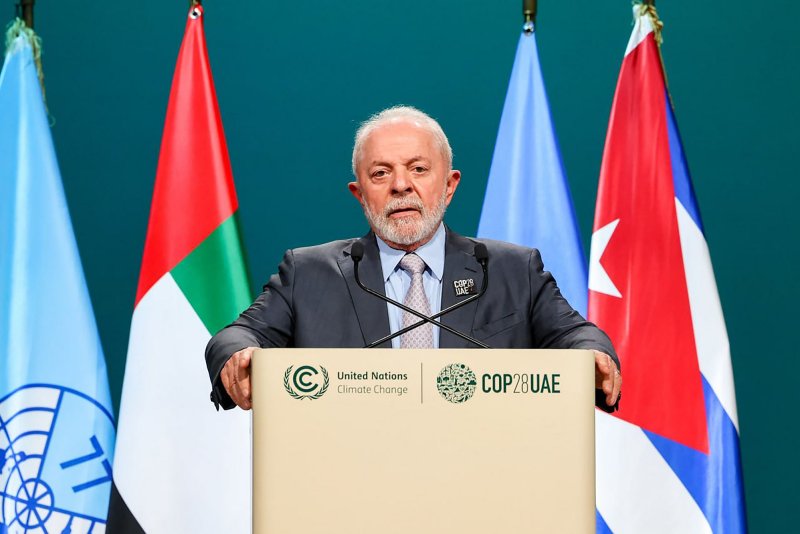 President of Brazil Luiz Inácio Lula da Silva speaks during the High-Level Segment for Heads of State and Government session at the United Nations climate summit in Dubai, on Saturday, December 2, 2023. File Photo by COP28/ UN Climate Change/ UPI