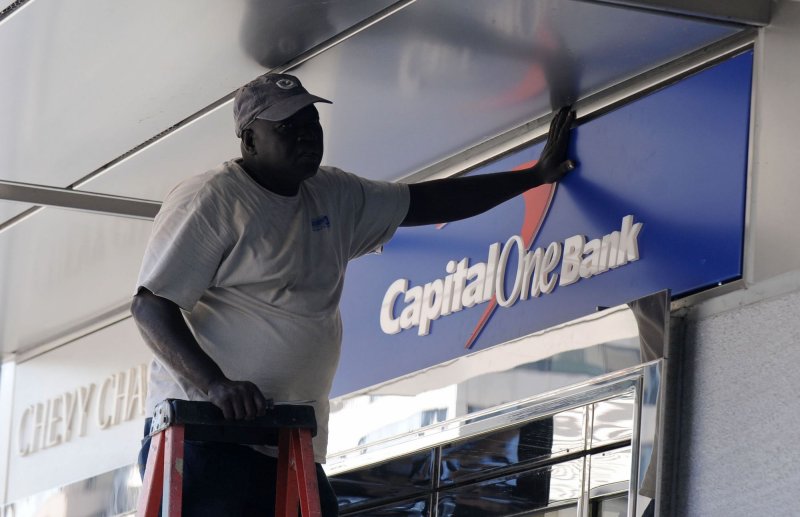 Capital One on Monday announced it was acquiring Discover in a $35.3 billion deal that is subject to approval. Photo by UPI